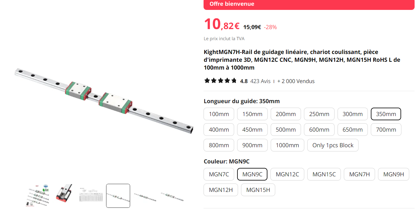 guidage linéaire aliexpress