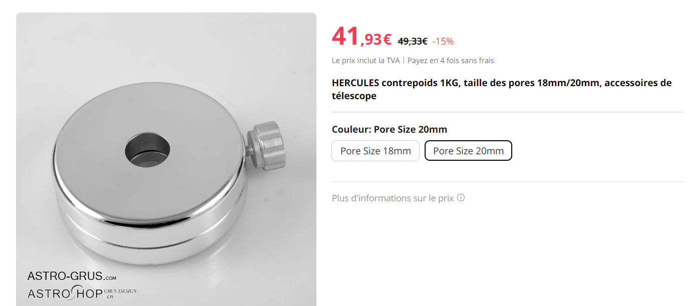 contre poids en cuivre