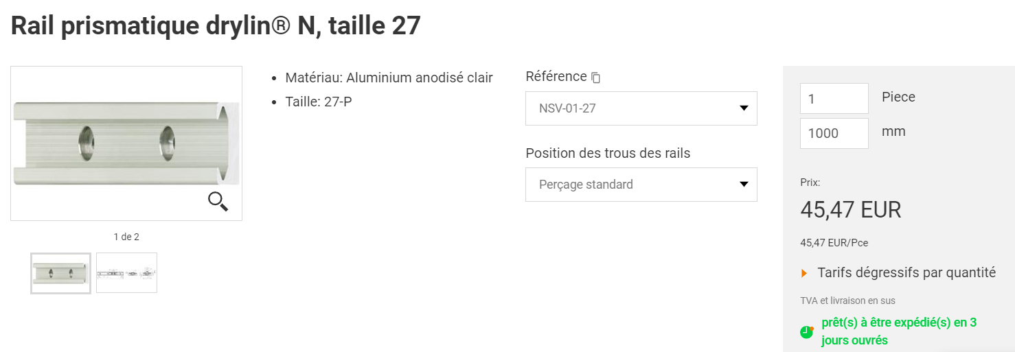 rail guidage linéaire warre