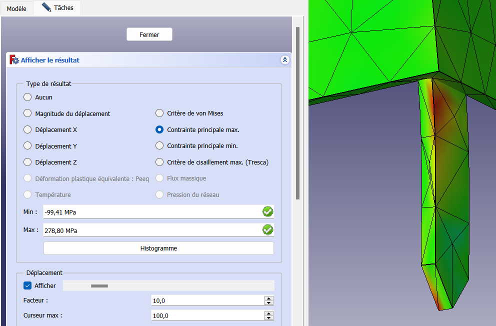 contrainte MEF test2