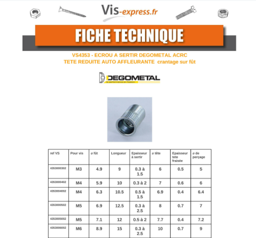 écrous à  sertir