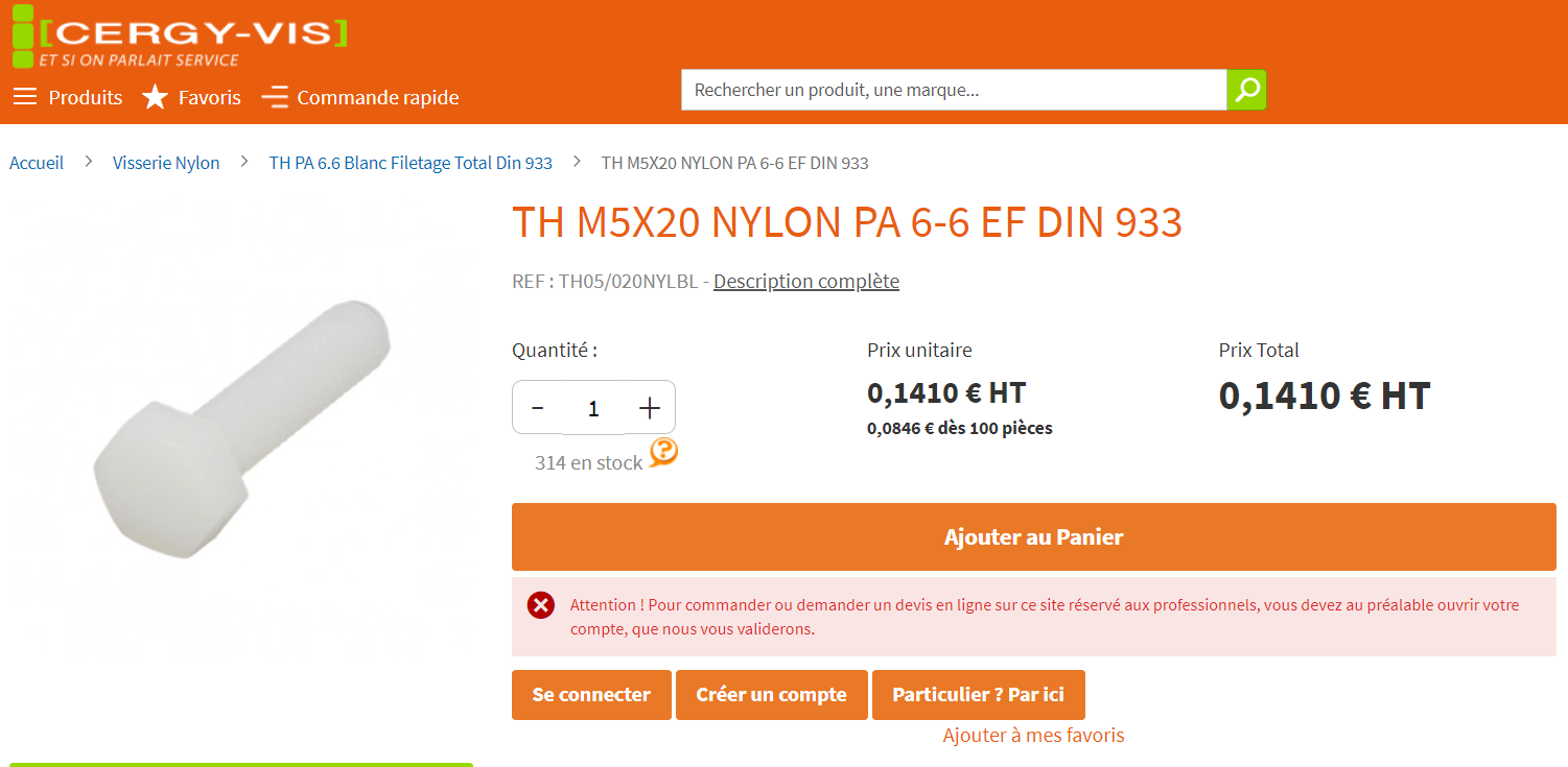 Vis m5 nylon