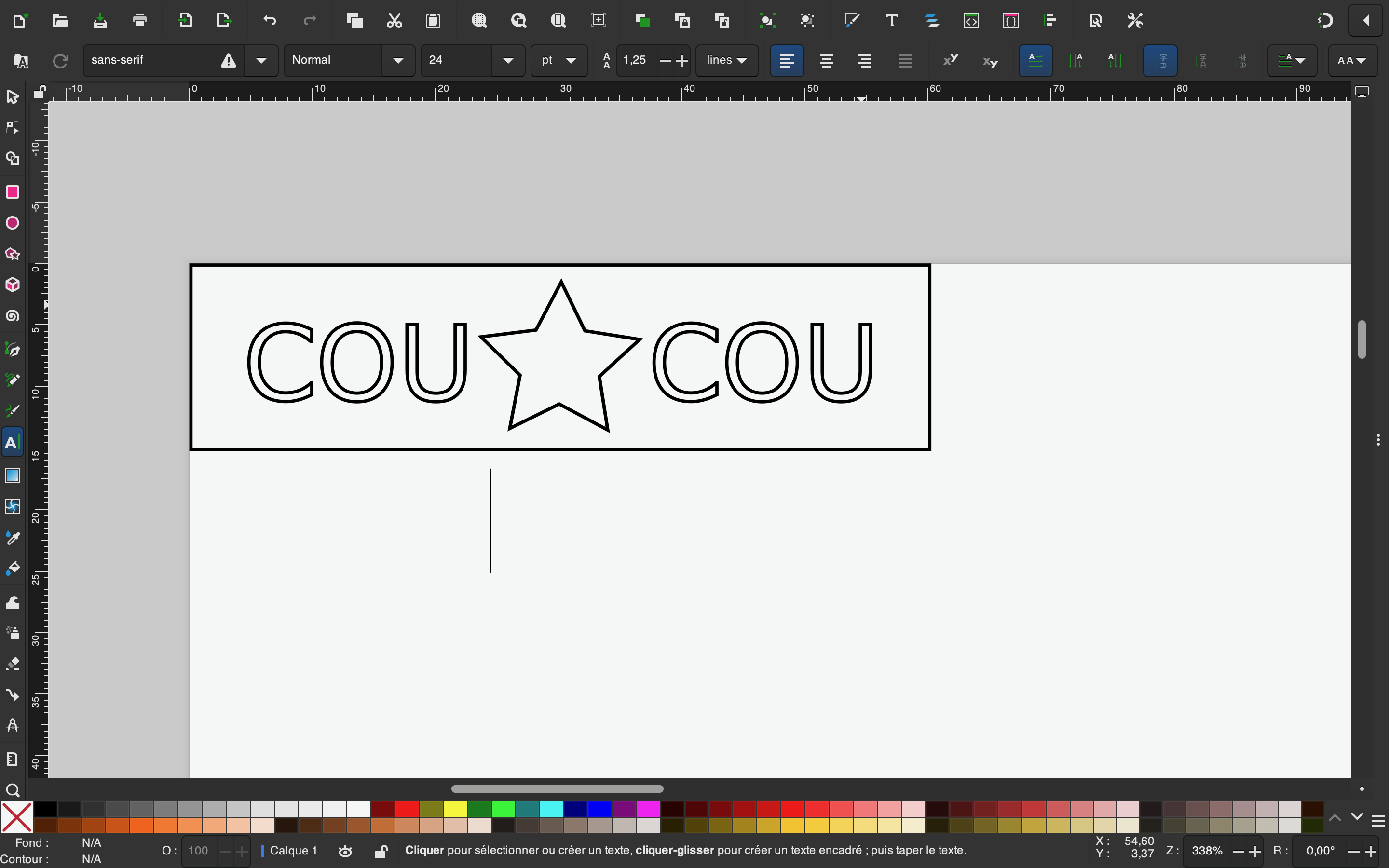 Étape  2 : Écrire le texte Coucou