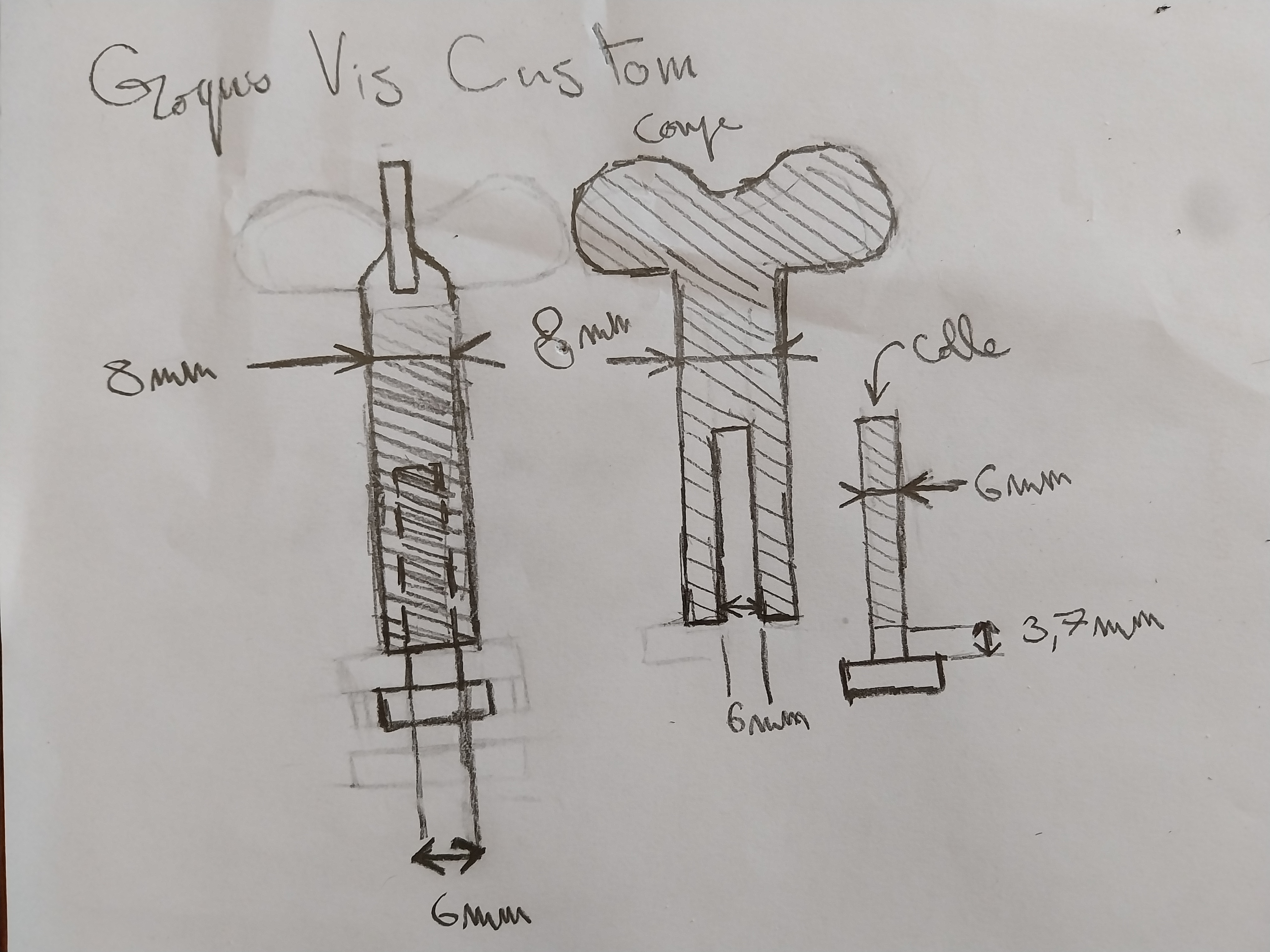 Croquis vis custom